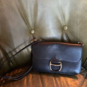 Polo by Ralph Lauren Black Leather Maddie Crossbody Bag